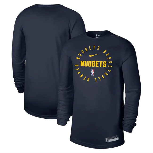 Men's Navy Denver Nuggets 2024/25 Legend On-Court Practice Long Sleeve T-Shirt